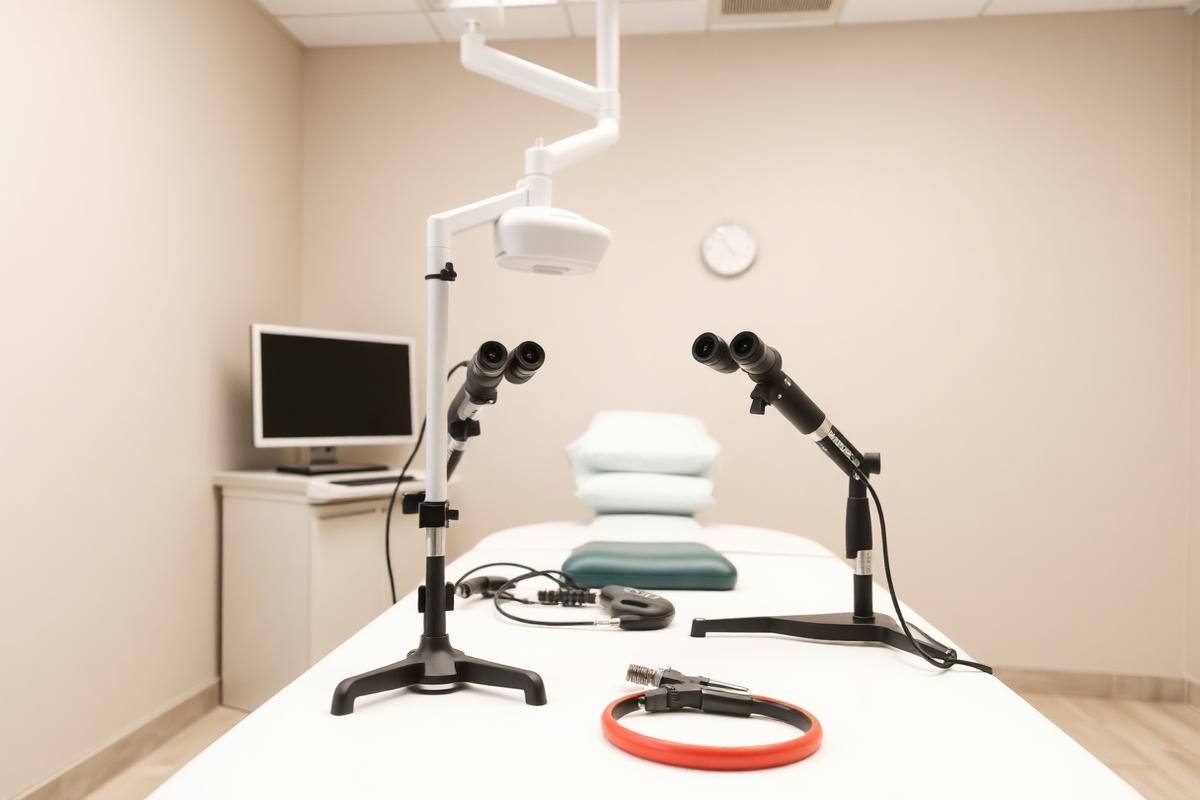Consultation room set up for head and neck examination